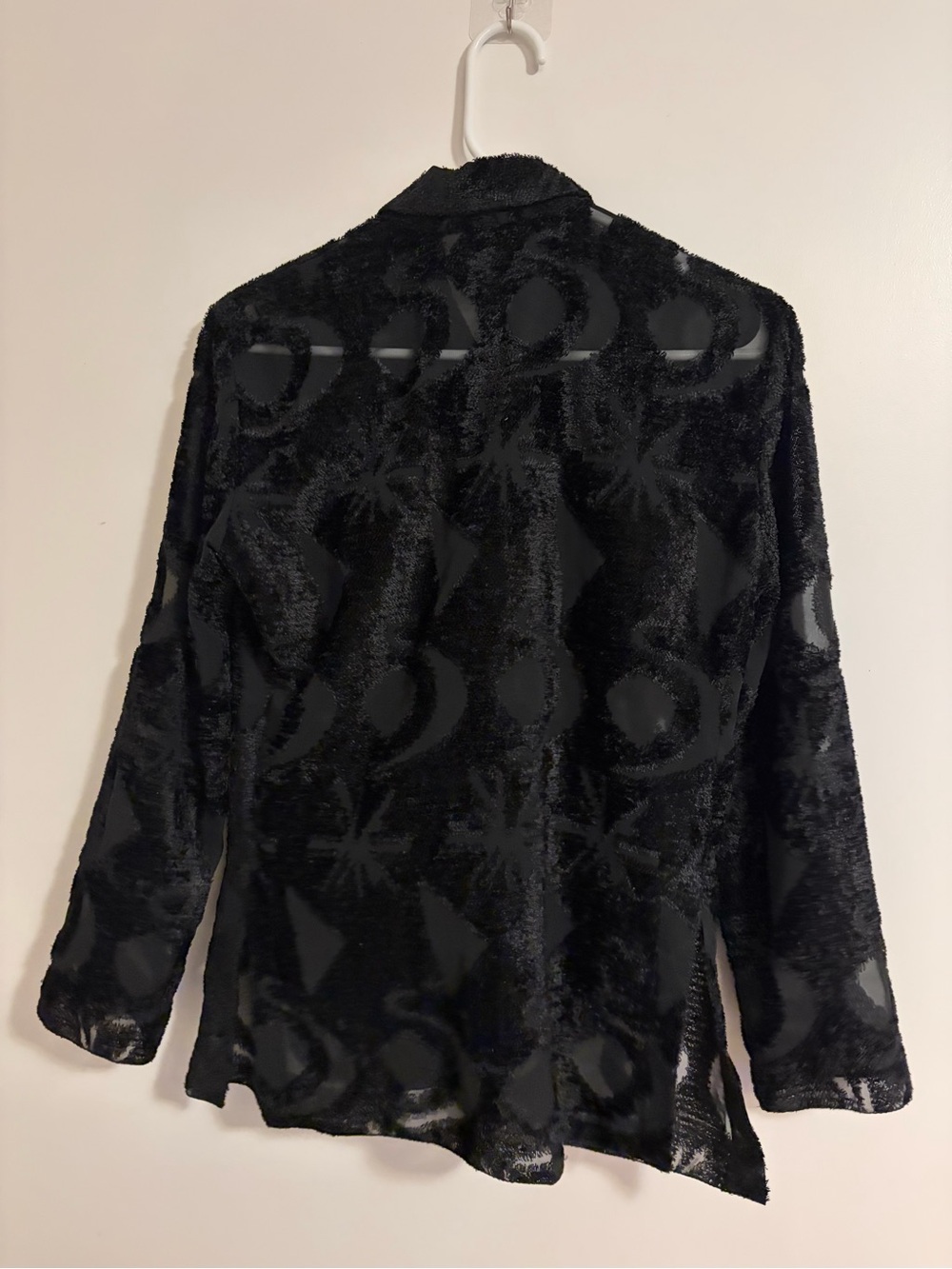 Vintage Issey Miyake Black Sheer Textured Button-down shirt - Picture 3 of 3
